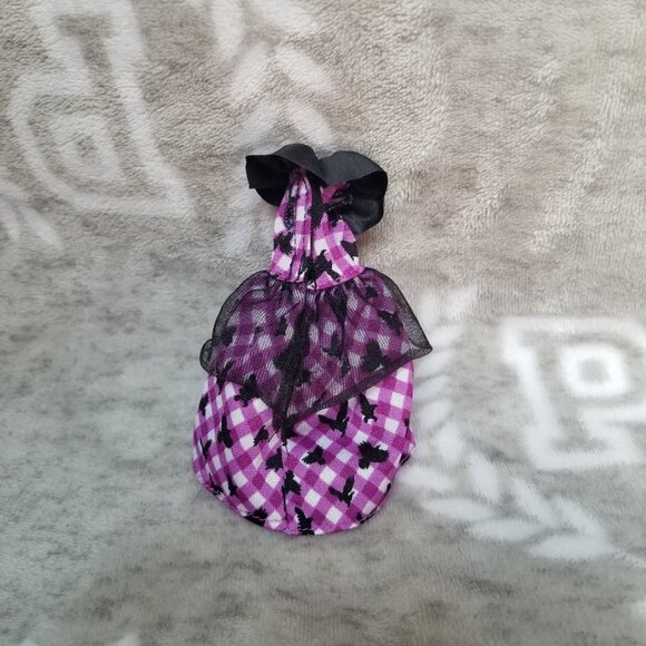 Ever After High Accessory Raven Queen Enchanted Picnic Purple Black Check Dress - Picture 2 of 2